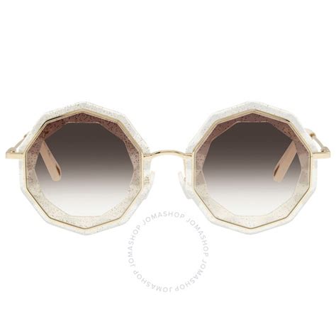 Chloe Ladies Gold Tone Round Sunglasses CE160S 859 52